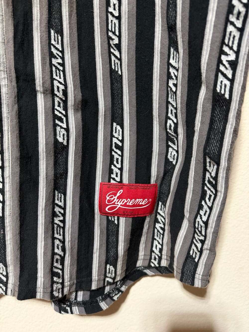 Supreme SS19 Jacquard Logo Baseball Jersey Black XL - Picture 2 of 4
